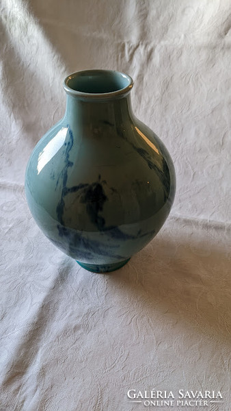 Zsolnay váza kék színű alapmázas