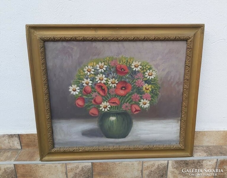Poppy flower painting poppy pattern wall picture ornament nostalgia