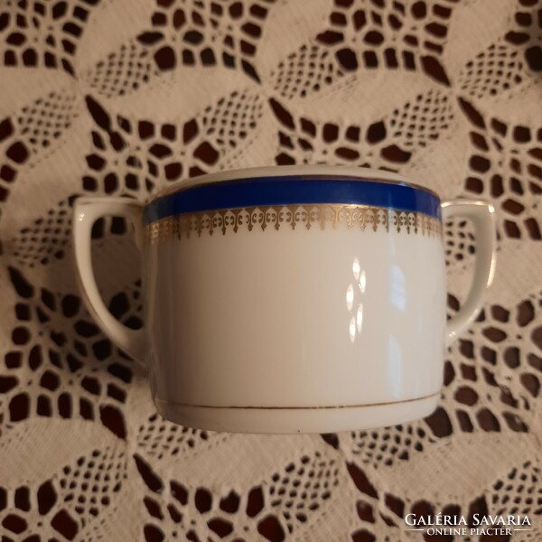 MZ Altrohlau 4 személyes  kávés készlet + 1 tartalék csészealj kék- arany díszítéssel