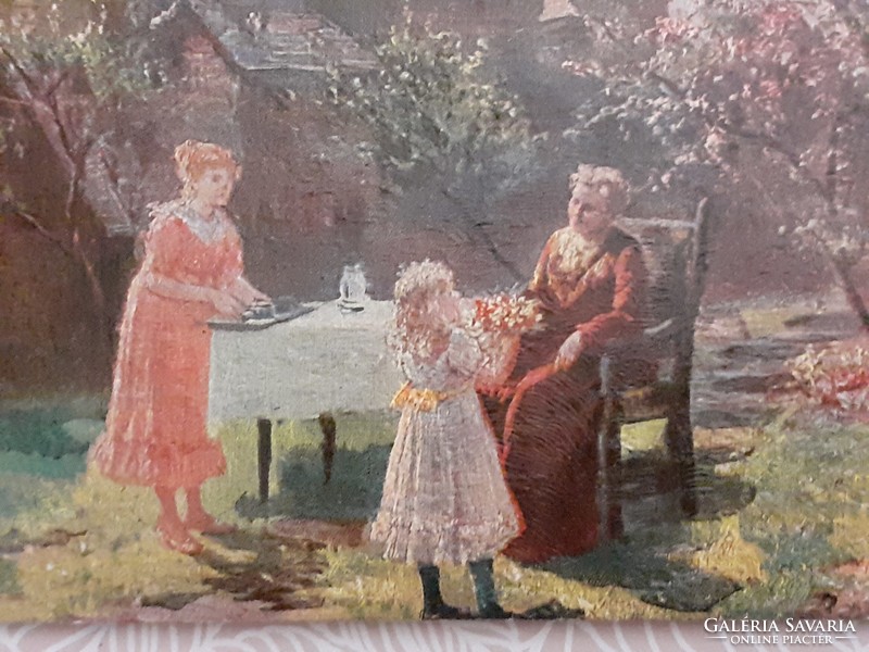 Old postcard 1917 degi gemälde spring life picture postcard