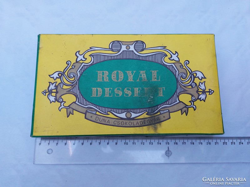Retro bonbonos doboz 1969 régi Royal Dessert papírdoboz Duna Csokoládégyár