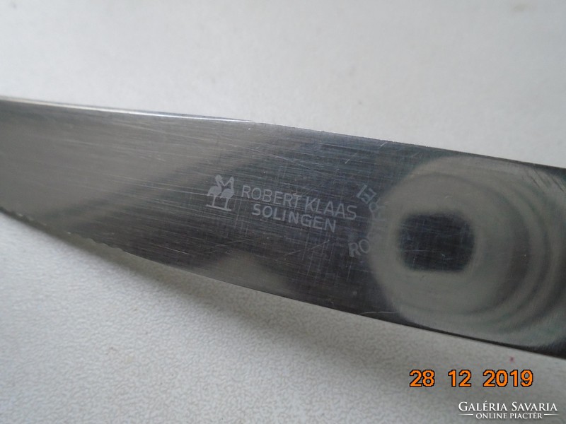 SOLINGEN-Robert Klaas Solingen Rostfrei antik ezüstözött nyelű kés.