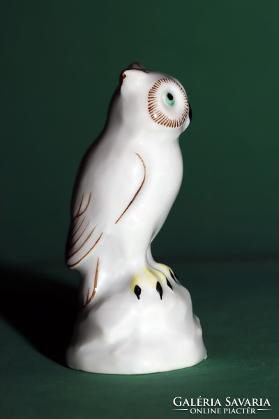 Rare painted antique Zsolnay mini owl + free postage!