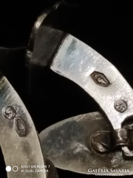 Pair of antique silver (800), gold-plated women's cuffs.