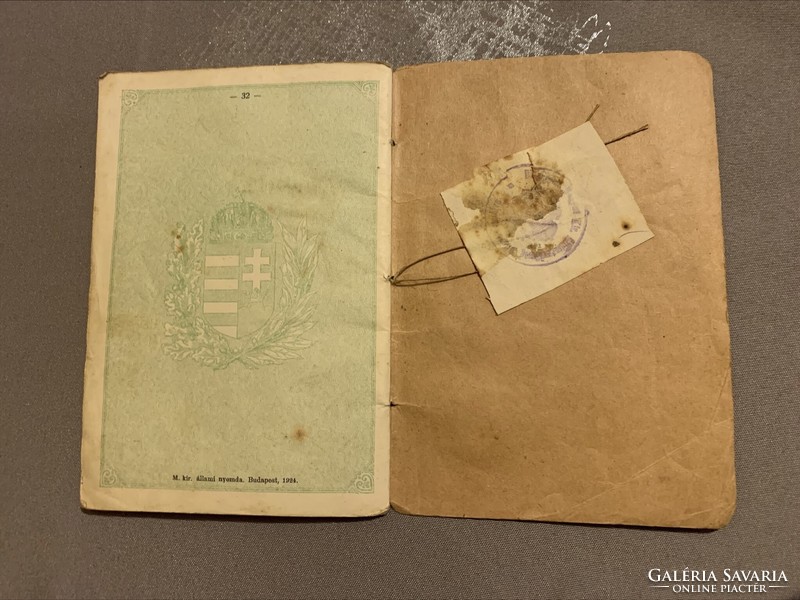 Kingdom of Hungary passport 1924. Transylvania, Romania with stamps