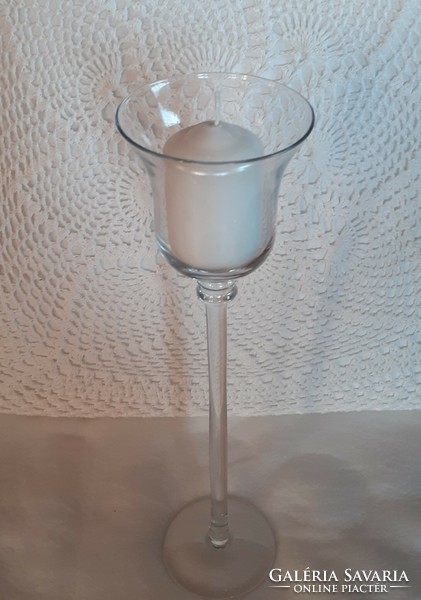 Tall, base glass candle holder, candle holder