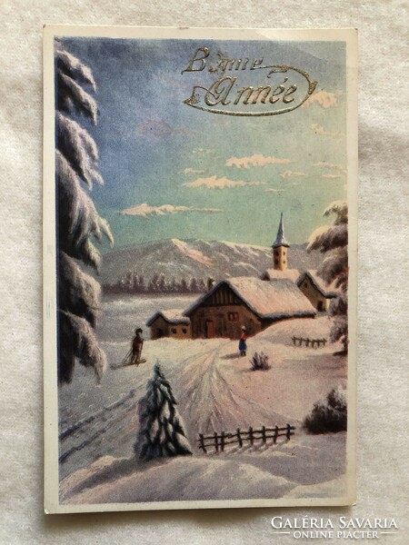 Antik, régi Karácsonyi képeslap                                     -2.