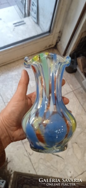 Muránói üveg váza, kancsó, 18 c,-es magasságú, hibátlan.