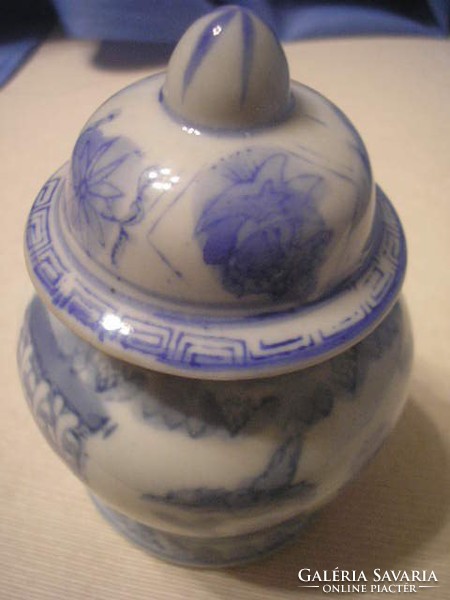Ú2 Antik Chinai tea,gyömbér,snuf dohány fedeles szelence tartó ritkaság eladó