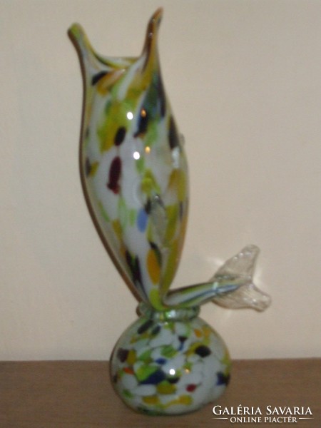 Old rare Murano glass fish vase