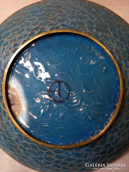 Japanese antique enamel bowl 30 cm