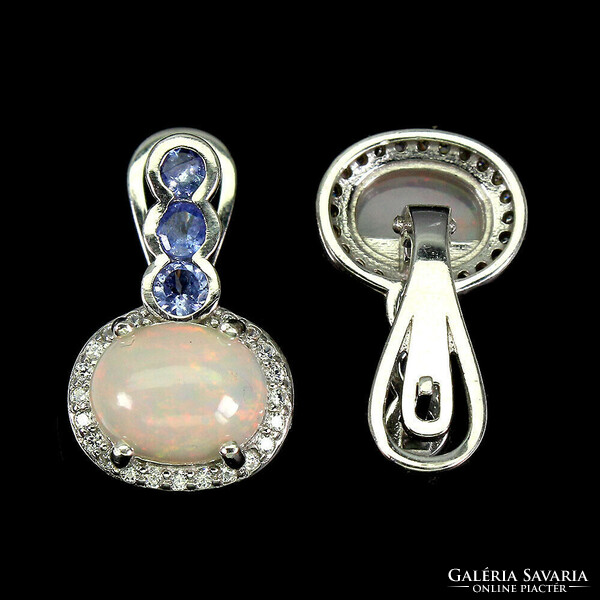 Real purple fire opal tanzanite with 925 sterling silver