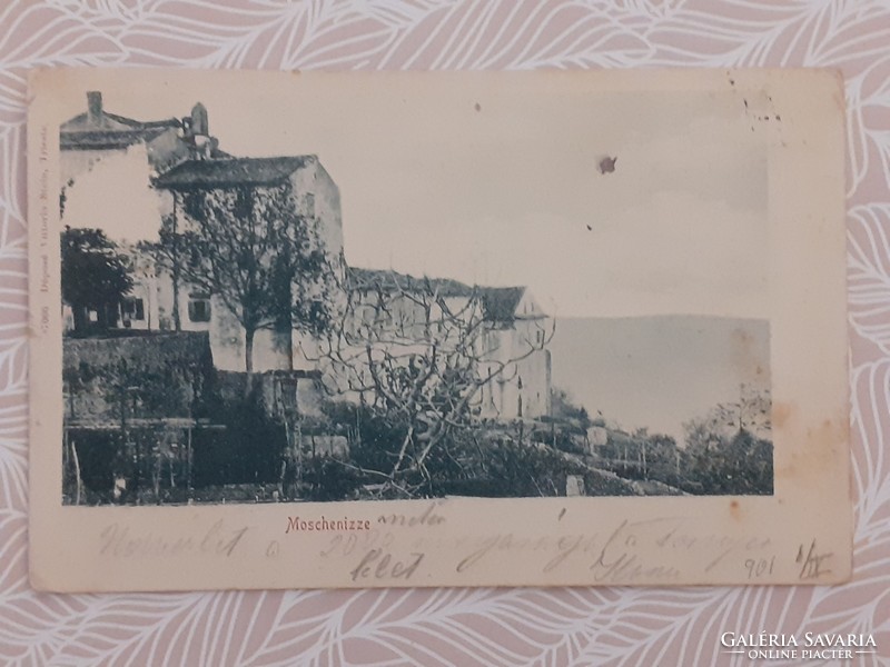 Régi képeslap 1901 Moschenizze Mošćenice Abbazia fotó levelezőlap