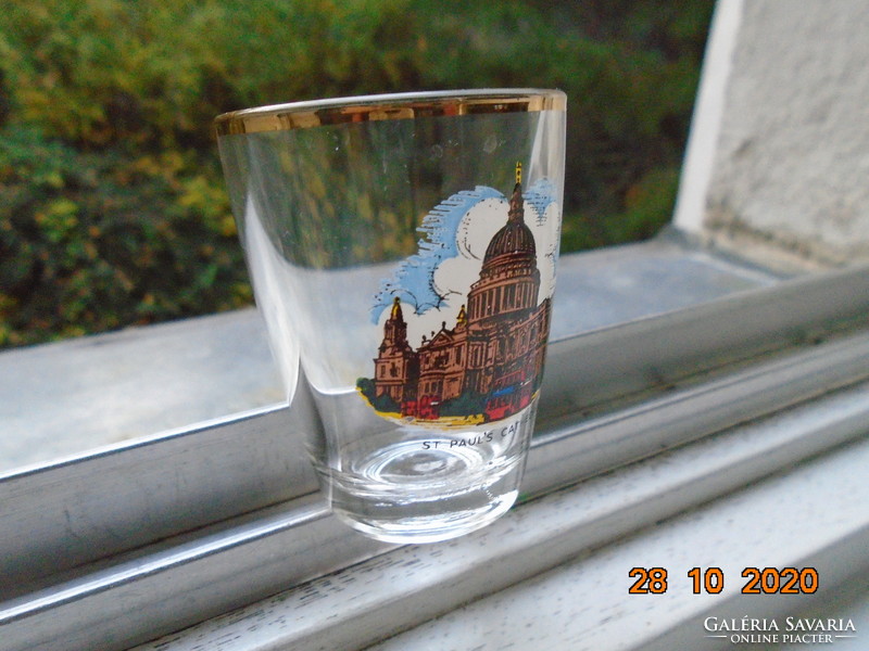 London  St.Paul's Cathedral színes festett számozott souvenir pohár