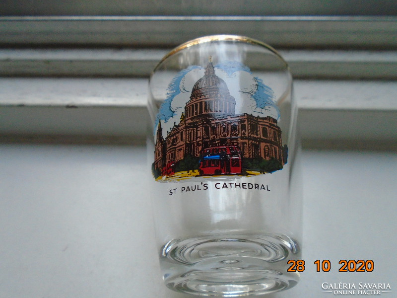 London  St.Paul's Cathedral színes festett számozott souvenir pohár