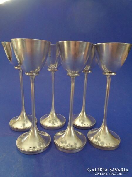 Set of silver drink glasses approx. 1900