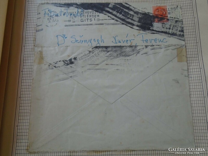 Za410.6 Smudged occasional stamp on a letter from 1942 - dr szunyogh xavér ferenc