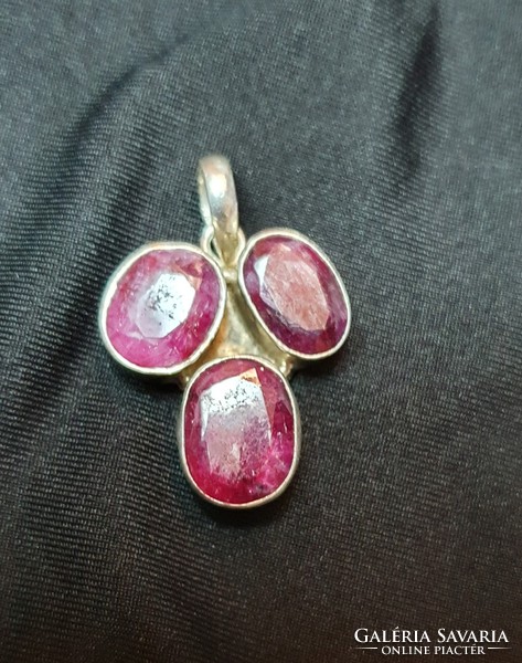 Ruby gem sterling silver /925/ pendant-new