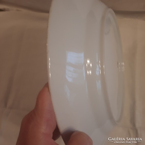 Zsolnay white bowl with shield, numbered, diameter 32 cm
