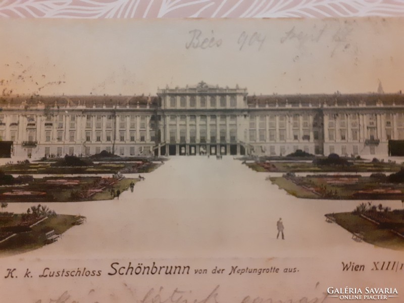 Régi képeslap 1904 Shönbrunn Wien fotó bécsi levelezőlap