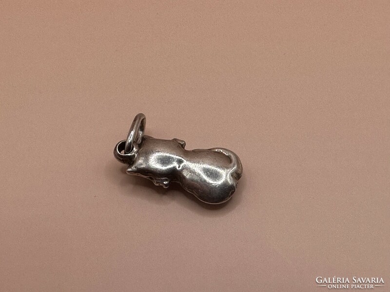 Silver cat charm