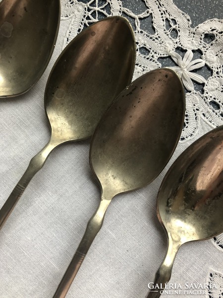 Large alpaca soup spoons - 6 pcs and 1 fork gift