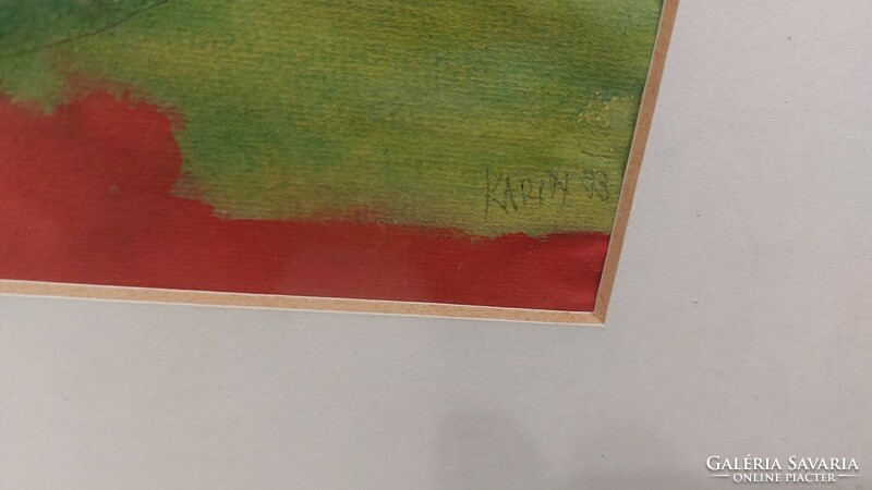 (K) Szignózott Absztrakt  festmény 54x44 cm kerettel