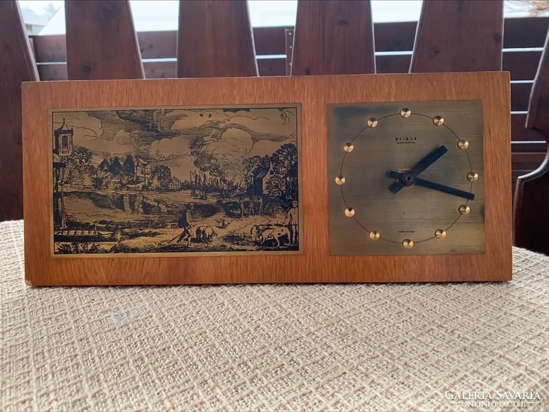 Weimar German electric wall clock, copper dial