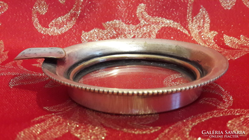 Old silver-plated ashtray, ash (l3286)
