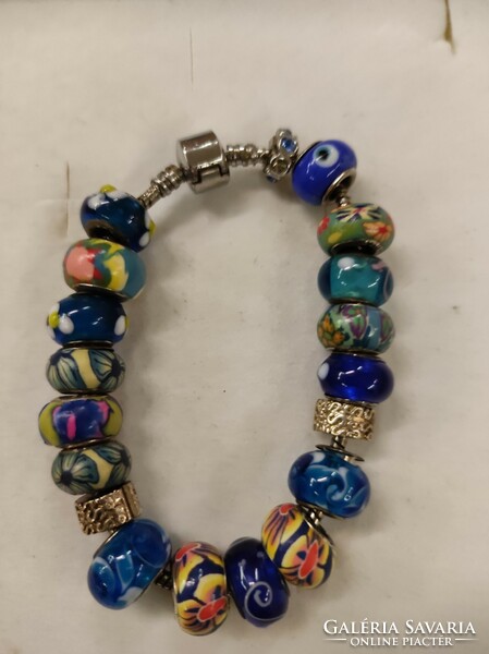 Silver bracelet with colorful elements