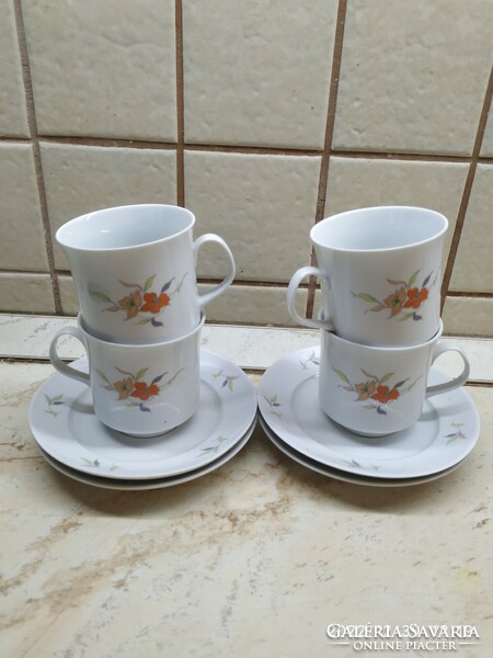 Alföldi porcelain tea set for sale! 4 porcelain tea cups with small plates