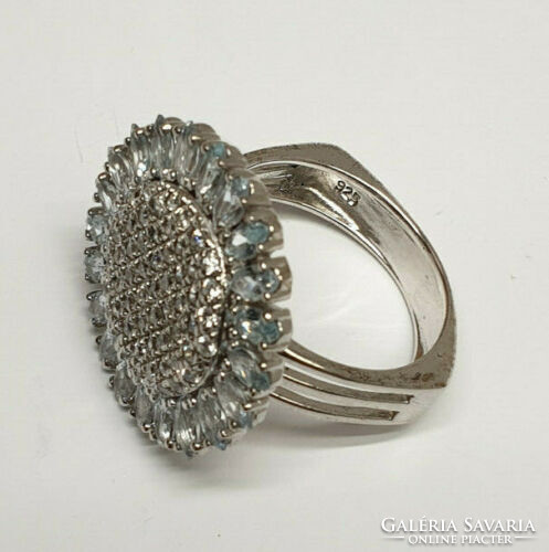 Modern  virág ezüst gyűrű.ÚJ!