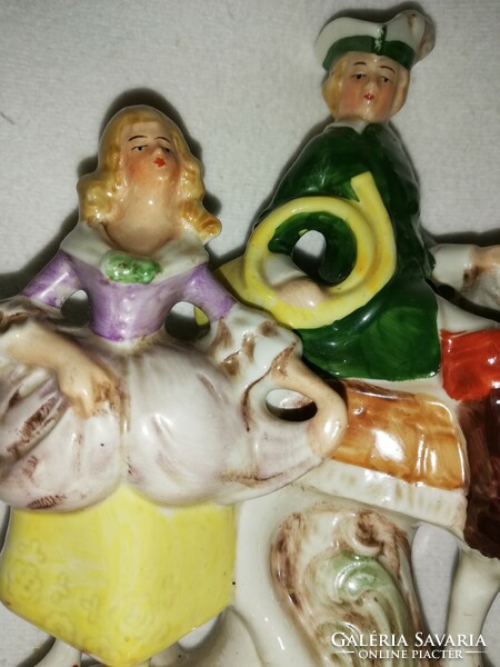 Foreign equestrian porcelain hunting couple figure