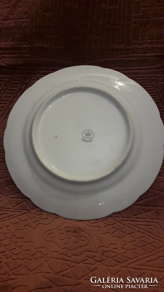 Antik életképes, jelenetes porcelán tányér (M3234)