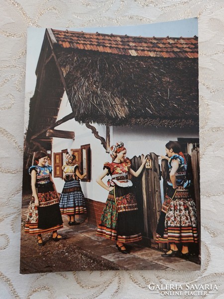 Retro postcard 1979 old photo postcard mezőkovesd folk costume