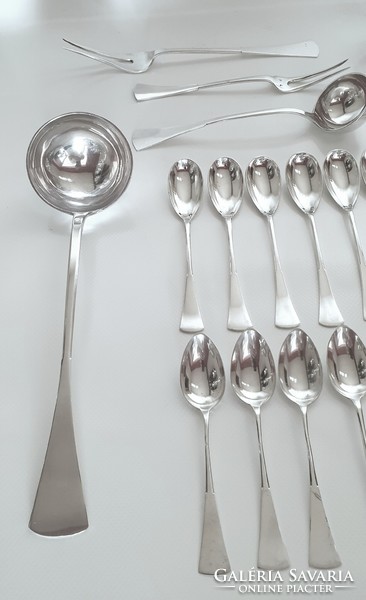 6 személyes ezüst evőeszköz készlet, angol vágott fazon