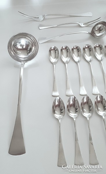 6 Personal silver cutlery set, English cut style