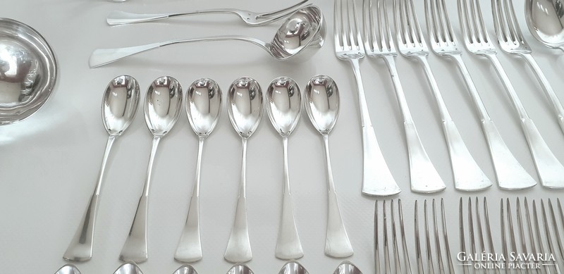 6 Personal silver cutlery set, English cut style
