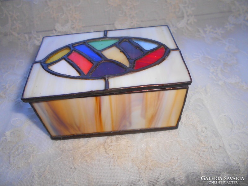 Stained glass custom box with Tiffany technique