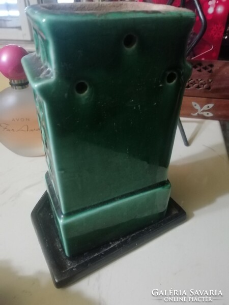 Cute old ceramic stove candle holder 15 cm high