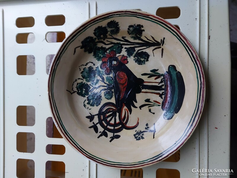 Decorative wall plate repainted by an artist approx. 25 cm - 370