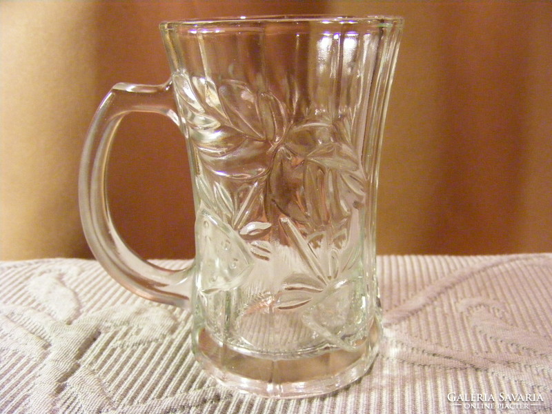 Régi epermintás öntött üveg pohár