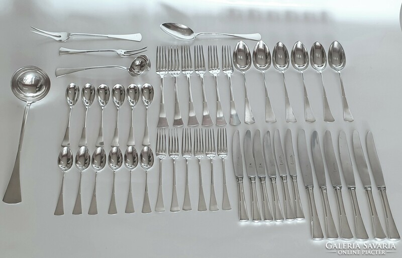 6 Personal silver cutlery set, English cut style