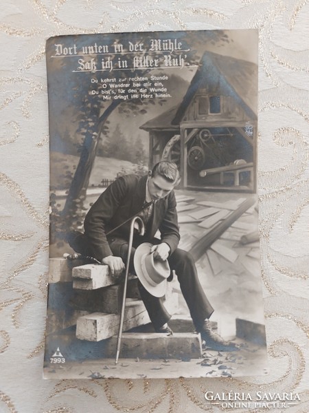 Old postcard 1918 male photo postcard