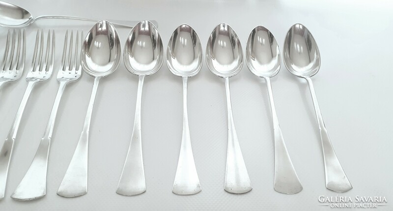 6 Personal silver cutlery set, English cut style