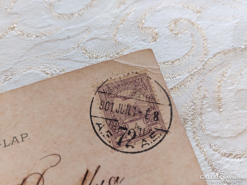 Régi képeslap 1901 levelezőlap szerencsepatkó nefelejcs