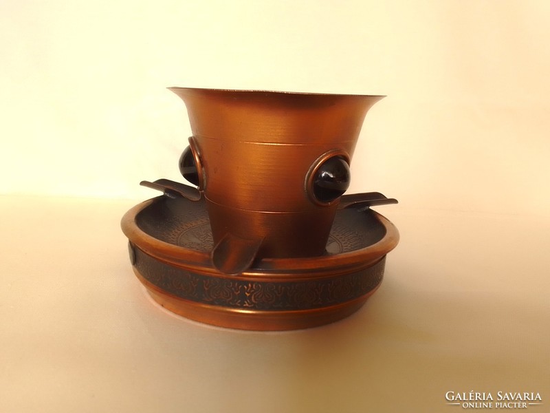 Retro lignifer? Red copper craftsman ashtray ashtray cigarette holder ashtray