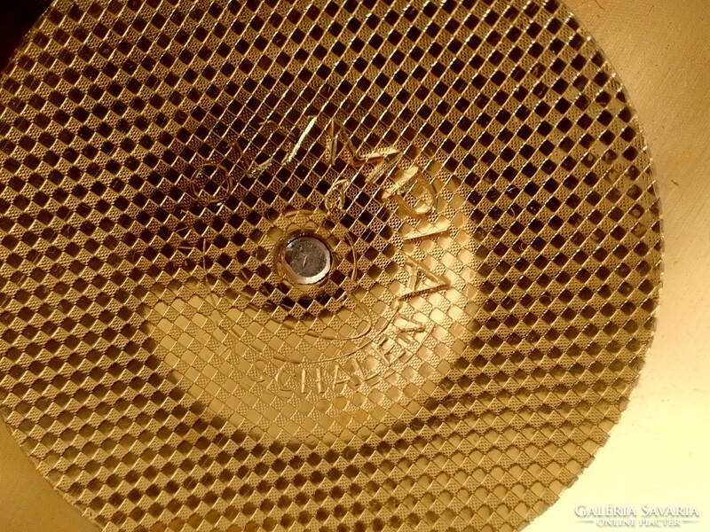 Retro fém gyertyatartó különleges felületi mintával, jelzett Olympia Schalen
