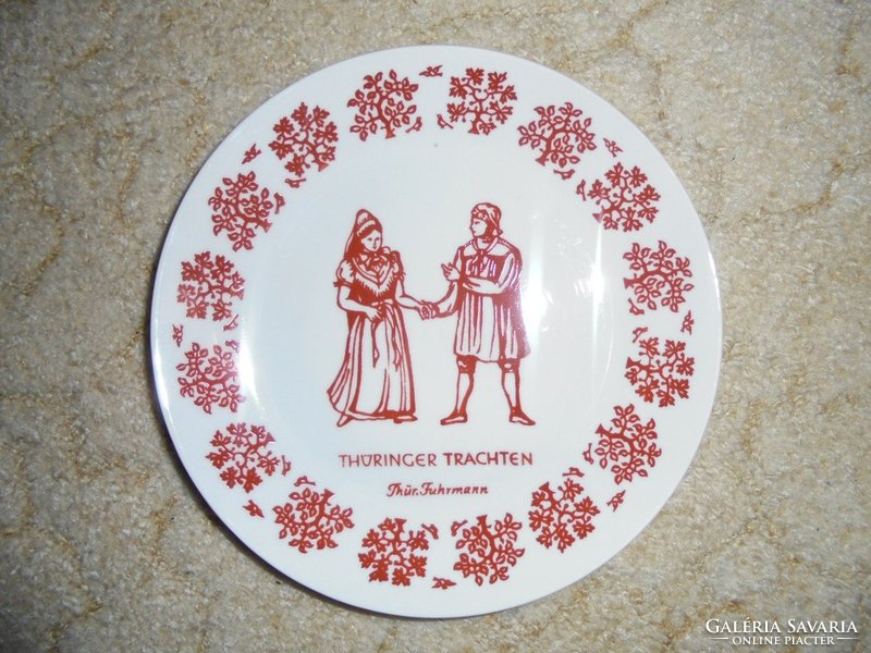 Retro Keletnémet GDR német porcelán tányér - Türingia emlék szuvenír - Lichte porcelán