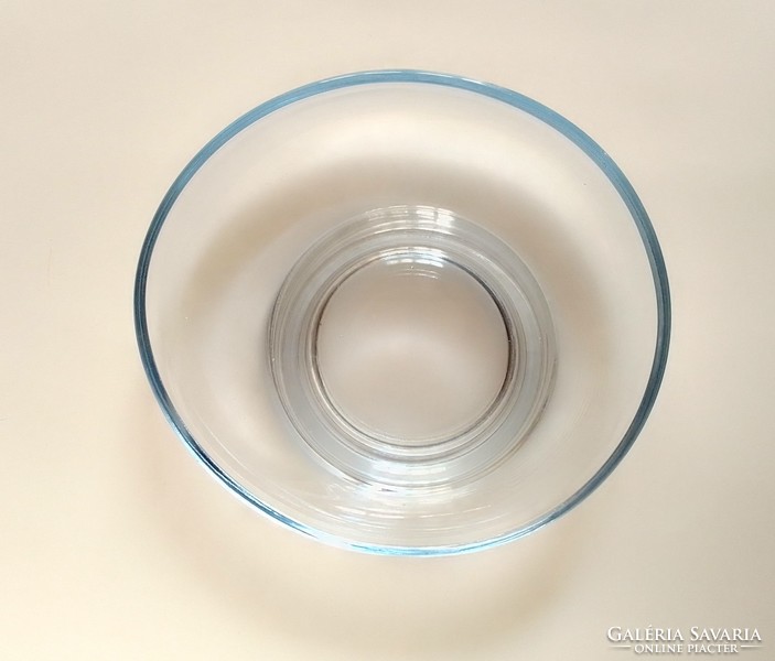 Különleges halványkék ovális kör aszimmetrikus modern stílusú vastag öntött üveg gyertyatartó mécses